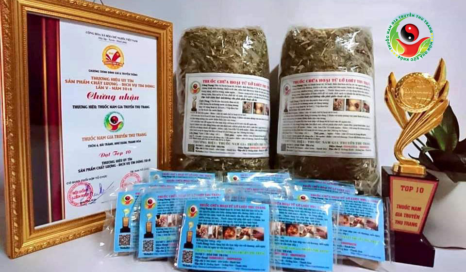 Cup vinh danh thuốc nam gia truyền, thuốc chữa bệnh hoại tử Thu trang