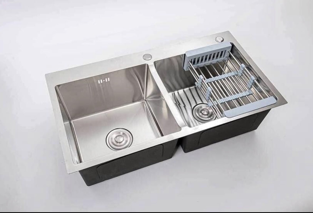 Chậu rửa bát 2 hố cân inox 304 bóng