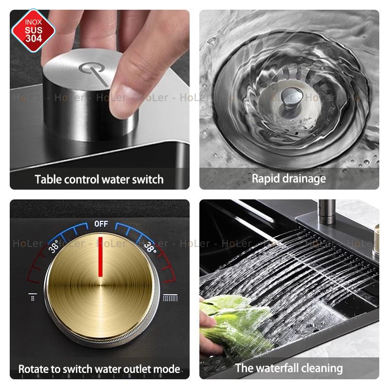 Chậu rửa bát 1 hố âm vòi Sunnest 304