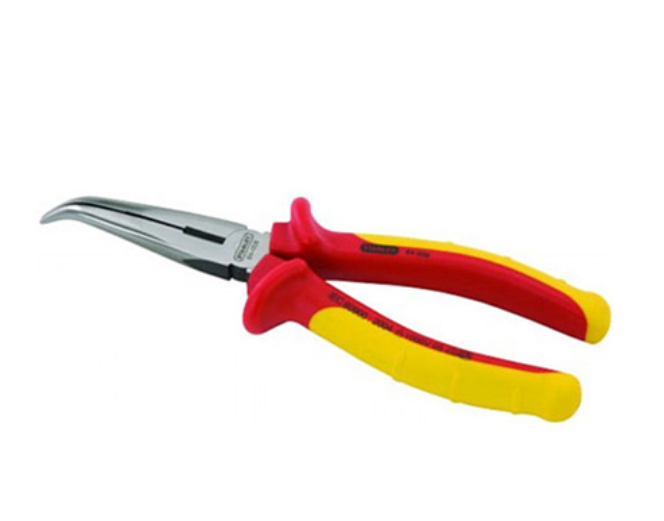 Kìm nhọn mỏ cong VDE cách điện 1000V 8&quot;/200mm Stanley 84-008