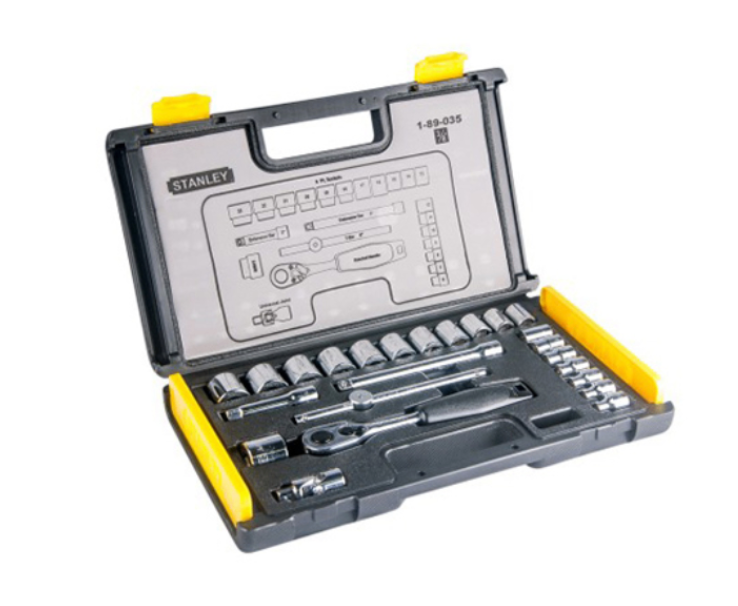 Bộ khẩu hệ 3/8&quot; 6 cạnh 24 chi tiết 6-24mm Stanley 89-035
