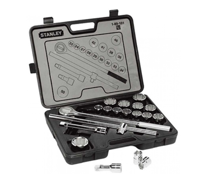 Bộ khẩu hệ 3/4&quot; 12 cạnh 19 chi tiết 22-50mm Stanley 89-101